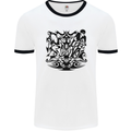 Tribal Triathlon Swimming Running Cycling Mens Ringer T-Shirt White/Black