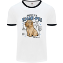 Shar Pei Anatomy Funny Dog Mens Ringer T-Shirt White/Black
