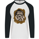 Raccoons in a Tree Mens L/S Baseball T-Shirt White/Black