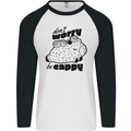 Cappybara Dont Worry Be Cappy Mens L/S Baseball T-Shirt White/Black