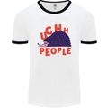 Hedgehog Ughh People Funny Mens Ringer T-Shirt White/Black