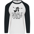 A Bad Day of Skydiving Para Skydiving Mens L/S Baseball T-Shirt White/Black