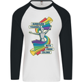 LGBT Surround Yourself Gay Pride Colours Mens L/S Baseball T-Shirt White/Black