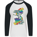 LGBT Surround Yourself Gay Pride Colours Mens L/S Baseball T-Shirt White/Black