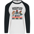 Music Weekend Forecast Alcohol Beer Mens L/S Baseball T-Shirt White/Black