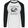 Hedgehogs Just Share the Hedge Funny Mens L/S Baseball T-Shirt White/Black