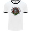 Welsh Bodybuilding Flag Gym Training Wales Mens Ringer T-Shirt White/Black