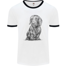 A Dachshund Dog Mens Ringer T-Shirt White/Black