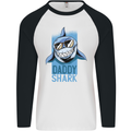 Daddy Shark Funny Father's Day Mens L/S Baseball T-Shirt White/Black