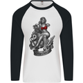 Sexy Engine Muscle Car Hot Rod Hotrod Mens L/S Baseball T-Shirt White/Black