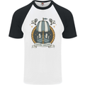 Viking Dream Ship Mens S/S Baseball T-Shirt White/Black