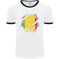 Torn Mali Flag Malian Day Football Mens Ringer T-Shirt White/Black