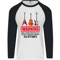 May Start Talking About Guitars Guitarist Mens L/S Baseball T-Shirt White/Black