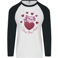 I Love You Alotl Valentines Day Axoloti Mens L/S Baseball T-Shirt White/Black