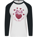 I Love You Alotl Valentines Day Axoloti Mens L/S Baseball T-Shirt White/Black