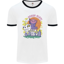 Spookolotl Funny Halloween Axolotl Grim Reaper Mens Ringer T-Shirt White/Black