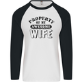 Property of My Awesome Wife Valentine's Day Mens L/S Baseball T-Shirt White/Black