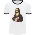 Kebab Mona Lisa Funny Food Mens Ringer T-Shirt White/Black