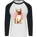 French Bulldog Mens L/S Baseball T-Shirt White/Black