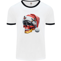 German Christmas Skull Xmas Germany Flag Mens Ringer T-Shirt White/Black