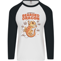 Bearded Dragon Anatomy Lizards, Reptiles, Mens L/S Baseball T-Shirt White/Black