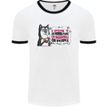 Husky Alaskan I Dont Like People Mornings Mens Ringer T-Shirt White/Black