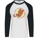 Cat & Pizza Anti Valentines Singles Day Mens L/S Baseball T-Shirt White/Black