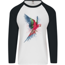A Colourful Parrot Mens L/S Baseball T-Shirt White/Black
