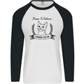 Home Is Where Your Cat Is Funny Kitten Mens L/S Baseball T-Shirt White/Black