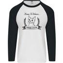Home Is Where Your Cat Is Funny Kitten Mens L/S Baseball T-Shirt White/Black