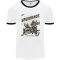 Speedrace Motorcycle Side Car Motorbike Mens Ringer T-Shirt White/Black