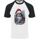 Christmas Samurai Shogun MMA Warrior Mens S/S Baseball T-Shirt White/Black