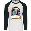 Can't Hide My Pride LGBT Gay Awareness Mens L/S Baseball T-Shirt White/Black