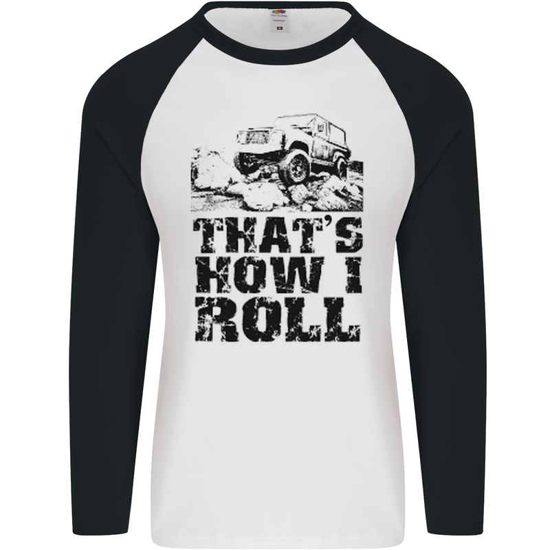 Thats How I Roll Role Playing Games RPG Mens L/S Baseball T-Shirt White/Black