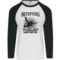 Skydiving Parachute & Balls Skydiver Funny Mens L/S Baseball T-Shirt White/Black