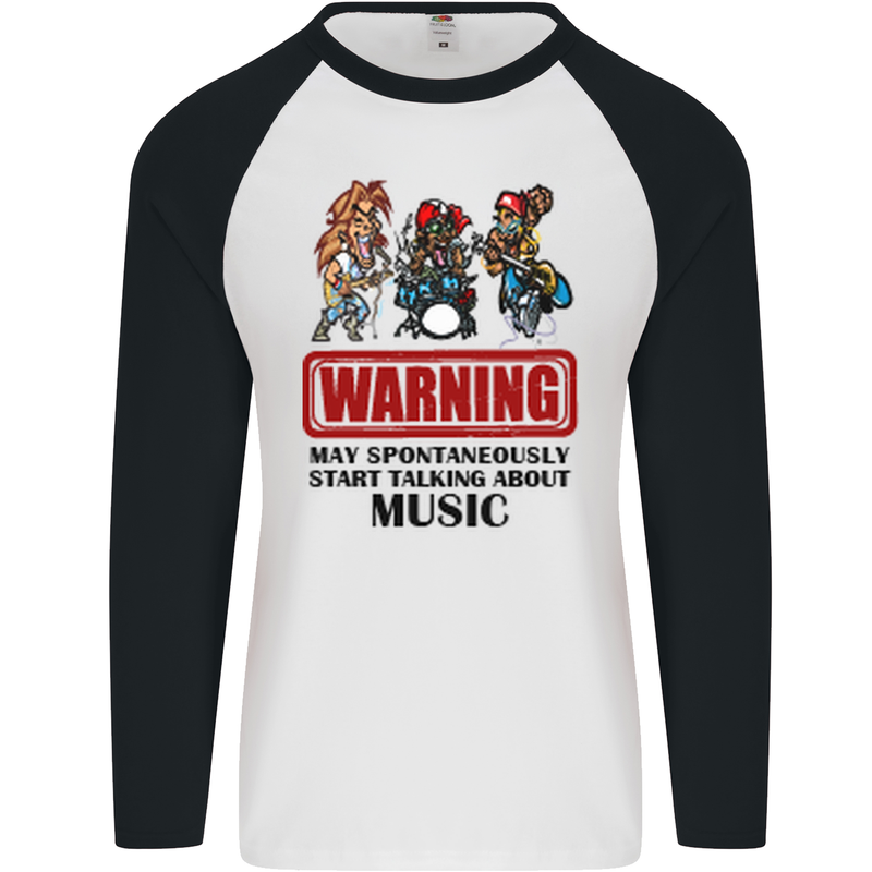 Music Festival Beer Alcohol Gig Dance Rock Mens L/S Baseball T-Shirt White/Black