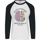 Be Kind to Your Mind Mental Health Mens L/S Baseball T-Shirt White/Black