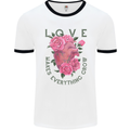 Love Makes Everything Grow Valentines Day Mens Ringer T-Shirt White/Black