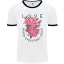 Love Makes Everything Grow Valentines Day Mens Ringer T-Shirt White/Black