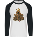 Christmas Boxer Dog Xmas Tree Funny Mens L/S Baseball T-Shirt White/Black