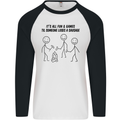 Funny Camping Sausage Mens L/S Baseball T-Shirt White/Black