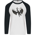 Moodolf Funny Rudolf Christmas Cow Mens L/S Baseball T-Shirt White/Black