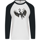Moodolf Funny Rudolf Christmas Cow Mens L/S Baseball T-Shirt White/Black
