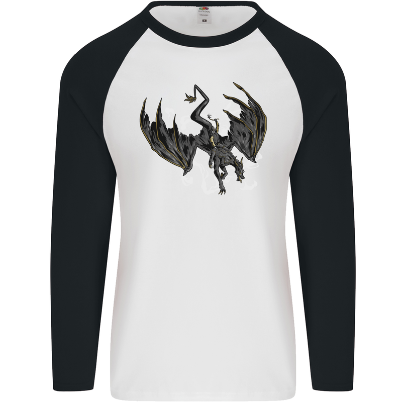 Moodolf Funny Rudolf Christmas Cow Mens L/S Baseball T-Shirt White/Black