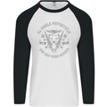 El Diablo Motorcycle Motorbike Biker Mens L/S Baseball T-Shirt White/Black