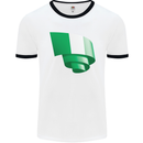 Curled Nigeria Flag Nigerian Day Football Mens Ringer T-Shirt White/Black
