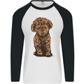 Dogs Cute Labradoodle Puppy Mens L/S Baseball T-Shirt White/Black