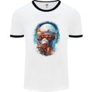 Santa Claus Lapland Sleigh Mens Ringer T-Shirt White/Black