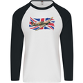 Hawker Hurricane with the Union Jack Mens L/S Baseball T-Shirt White/Black