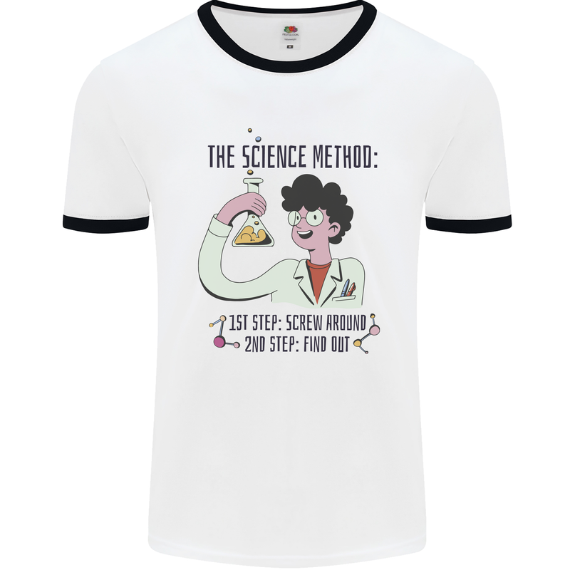 The Science Method Funny Chemistry Geek Mens Ringer T-Shirt White/Black